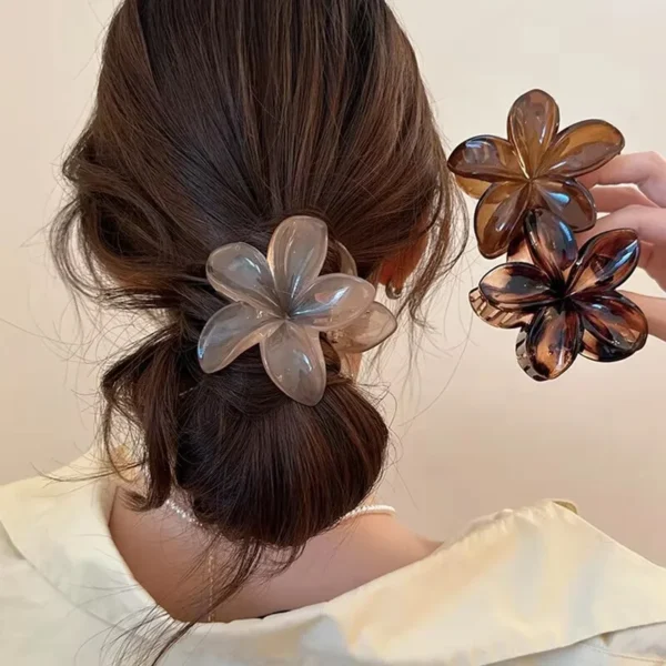 Korean Hawaiian Gradient Flower Hair Claw Clip For Women Girl Fashion Plastic Non Slip Hold Hairpin Barrette Hair Accessories - Image 28