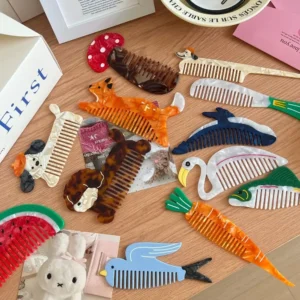 Pointed Tail Comb Tulip Acetate Comb Animal Puppy Makeup Comb Hair Accessories Wide Toothed Hairdressing Combs Household