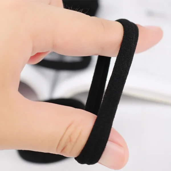 10/30/50pcs 2/3.5/4/5.5cm Black Large Soft Nylon Hair Elastics Ties Rope For No Damage Ponytail Holder Women Leagues Accessories - Image 2