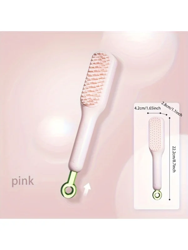 1pc Self-cleaning Hair Comb Anti Static Retractable One-pull Massage Brush Rotating Lifting Hairbrush Safety Airbag Combs Barber - Image 8