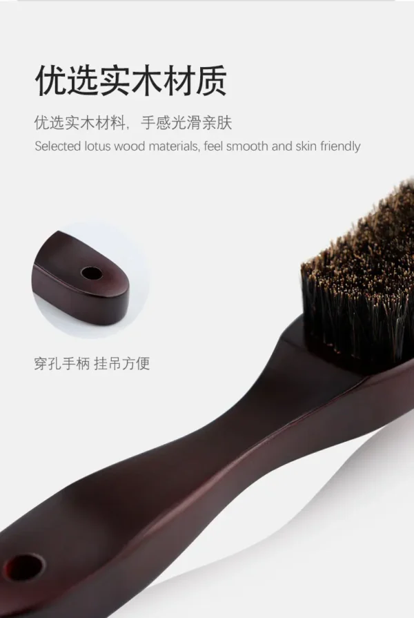 Men Beard Brush Wood Handle Boar Bristle Moustache Cleaning Brush Hairdressing Anti Static Barber Hair Styling Comb Tool - Image 12