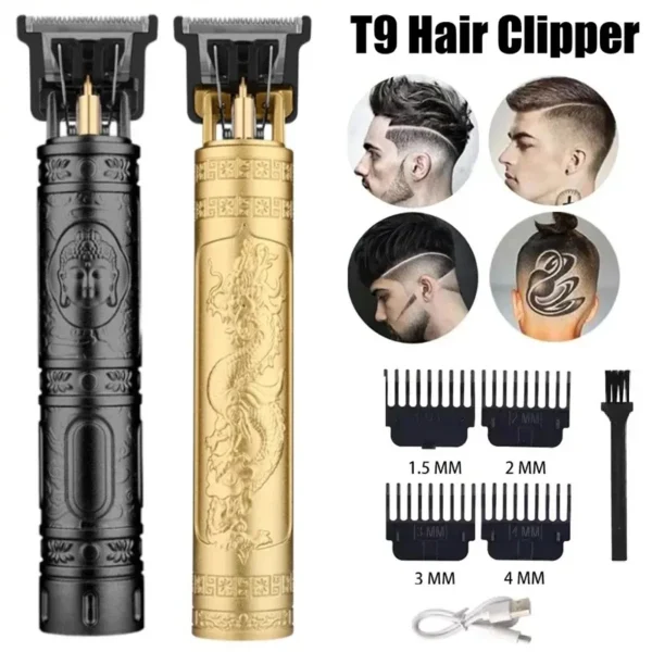 Vintage USB Charging Electric Hair Trimmer Portable Barber Clipper Professional Haircut Machine for Men - Boyfriend Gift - Image 2