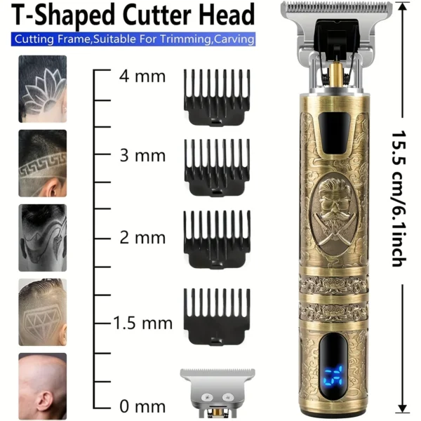 Electric Hair Clipper With LCD Display Oil Head Hair Cutting Machine Hair Beard Trimmer Rechargeable USB Shaver For Men Father - Image 2