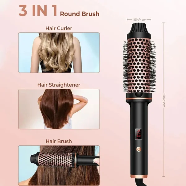 3 In 1 Ionic Hair Curler Straightener Professional Curling Iron Heated Hair Styling Brush Anti-Scald Thermal Brush Curl Wand - Image 6