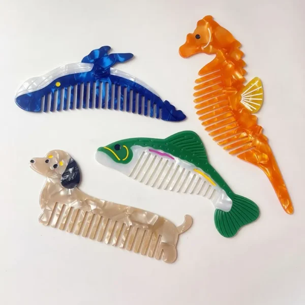 Pointed Tail Comb Tulip Acetate Comb Animal Puppy Makeup Comb Hair Accessories Wide Toothed Hairdressing Combs Household - Image 35