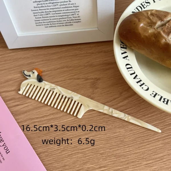 Pointed Tail Comb Tulip Acetate Comb Animal Puppy Makeup Comb Hair Accessories Wide Toothed Hairdressing Combs Household - Image 8