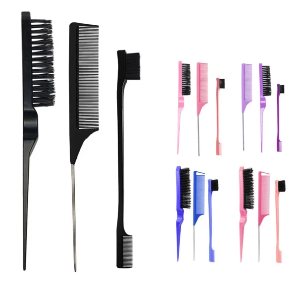 3pcs/lot Double Sided Edge Control Hair Comb Hair Styling Hair Brush Accessories New Brush Comb Styling Partition Comb - Image 2