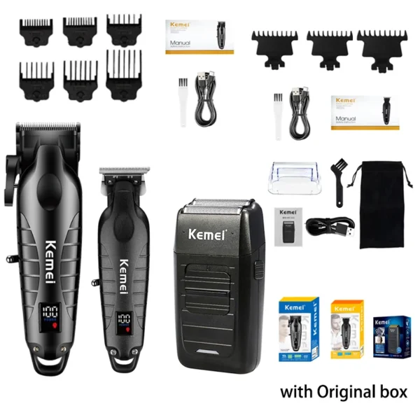 Kemei Hair Clipper Kit for Men, Electric Shaver, Hair Trimmer, Professional Cutting Machine, KM-2290, KM-2293, KM-1102 - Image 6