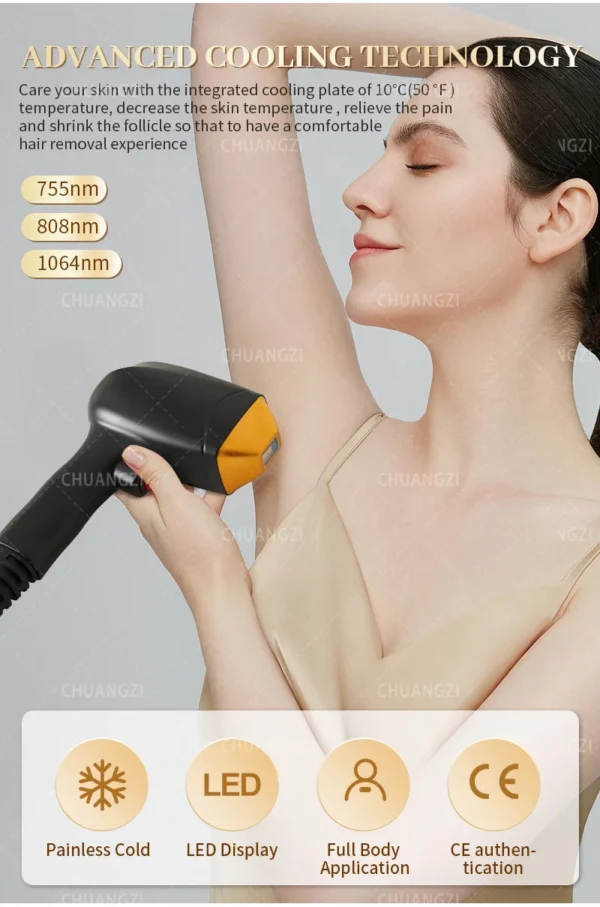 3000W High Power Ice Cooling 755 808 1064 Device Diode Laser Epilator Wavelength Painless 808nm Hair Removal Machine - Image 8