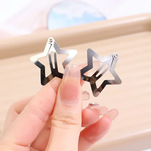 10/40PCS Silver Star Hair Clips for Girls Filigree Star Metal Snap Clip Women Simple BB Hairpins Barrettes Hair Accessories - Image 28