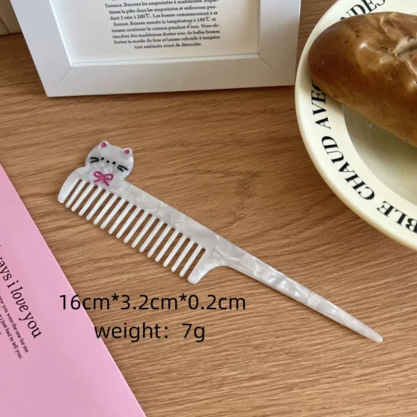 Pointed Tail Comb Tulip Acetate Comb Animal Puppy Makeup Comb Hair Accessories Wide Toothed Hairdressing Combs Household - Image 9
