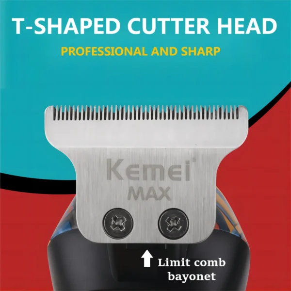 Kemei-5090 Hair Trimmers with Digital Display, Professional Barber Pusher for Men, Random Graffiti Pattern Hair Clipper Electric - Image 3