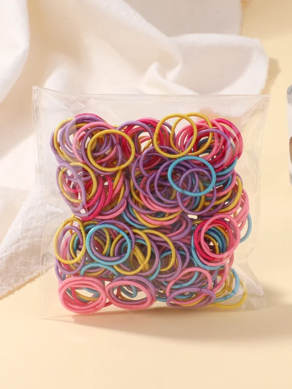 100 Pcs/Lot 2cm Hair Ties Gum Colorful Nylon Rubber Band Rope Doll Hair Accessories Black Elastic Hair Bands for Baby Girls Gift - Image 10