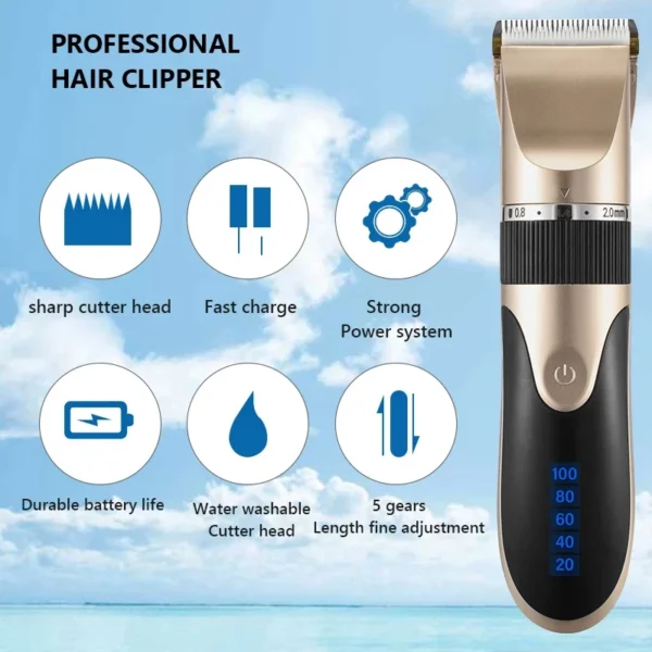 Hair Clipper Electric Barber Hair Trimmers For Men Adults Kids Cordless Rechargeable Hair Cutter Machine Professional - Image 17